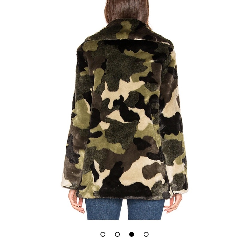 John and Jenn Faux Fur Jacket in Army - Picture 3 of 6